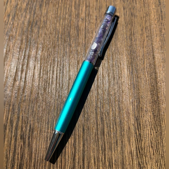 Teal Metallic Amethyst Pen - Picture 1 of 1